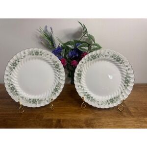 Vintage Johnson Bros Snowhite Regency Ironstone Dinner Plates Pair Retro Dining